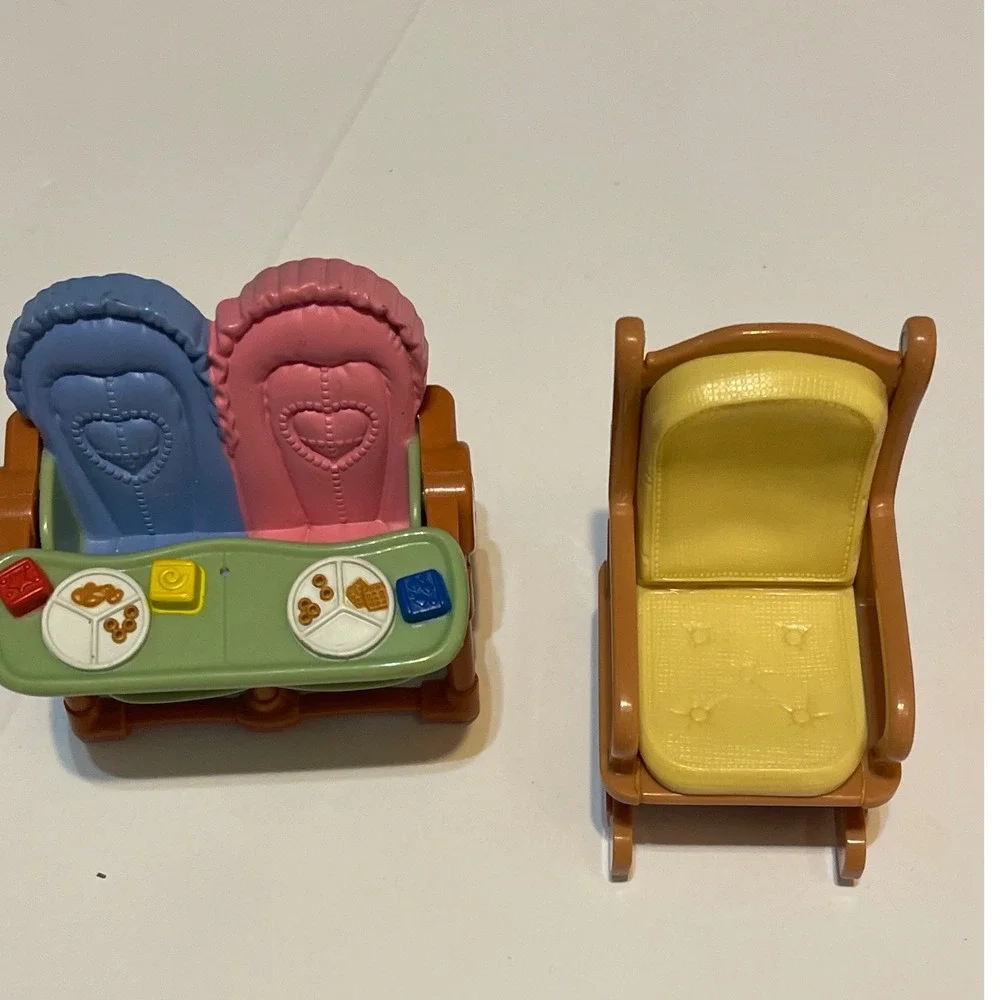 Fisher Price Loving Family Dollhouse Figures Furniture Lot Mom Dad Twins Vintage